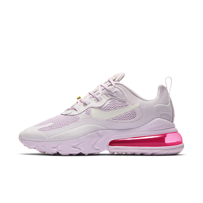 Nike Air Max 270 React sneakers in Light Violet/Sail-Opti Yellow colorway